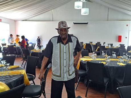 Centenarian Ivan Sterling arrives at the celebratory dinner to mark the milestone on Sunday.