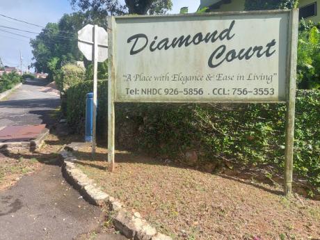 Community signage at the Diamond Court community.