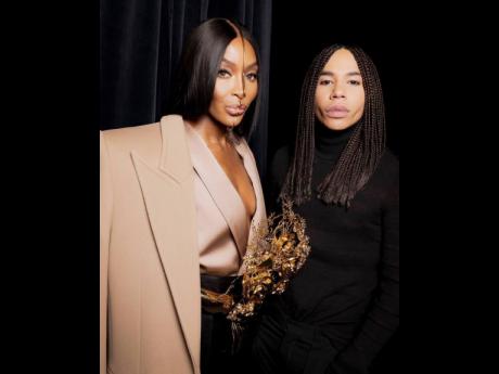 Naoomi Campbell (left) poses with Balmain’s Olivier Rousteing.