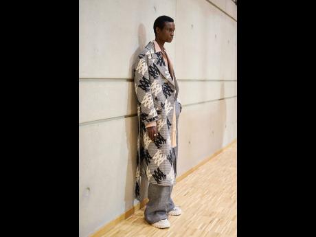 Lawrence backstage at the Amiri show during Paris Men’s Fashion Week Fall/Winter 2024 designer collections. American designer Mike Amiri’s luxury menswear brand is beloved by such celebrities as basketballers Kyle Kuzuma and Russell Westbrook and singe