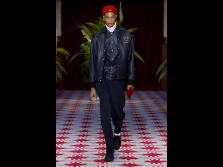 SAINT’s Romaine Dixon in Look #25 for Drôle de Monsieur Fall/Winter 2024 collection. The French menswear brand, founded by Maxime Schwab and Dany Dos Santos, is celebrating its 10th anniversary.