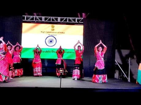 Dancers perform at an event celebrating India’s 75th Republic Day, held at the residence of its high commissioner to Jamaica, Rungsung Masakui, on Sunday.