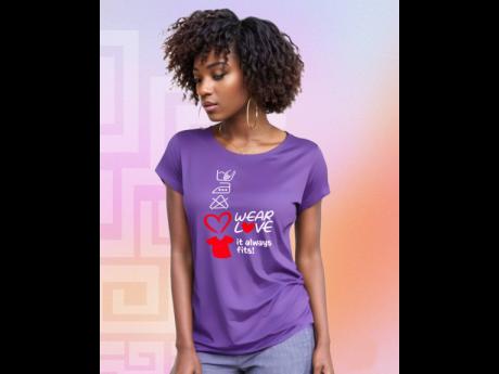 Can you say his and hers? Tee-Positve love shirts are also available for women on Valentine’s Day.