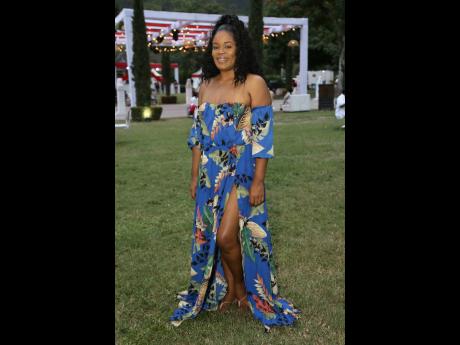 Trudi-Ann Martin, brand manager, Consumer Brands Ltd, opted for florals and it was the perfect choice amidst the lush backdrop of the Hope Royal Botanical Gardens.