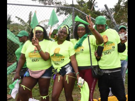 Jamaica Labour Party supporters in Montego Bay, St James, last Thursday for nomination day.