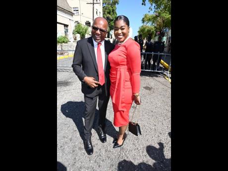 Unintentionally matching, Dr Morais Guy’s coloured tie was paired perfectly with Senator Gabriela Morris’ midi-dress, topped with her signature string of pearls and sling-back heels.   