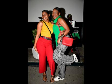 ‘Bob Marley: One Love’ was the ideal film for movie night for St Ann besties Jhade James (left) and Nia Souden.