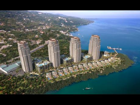 An artist’s rendition of the proposed Pinnacle Luxury Residential Resort in Reading, Montego Bay.