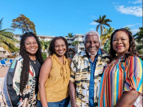 Count Owen poses with his daughters. He celebrated his recent 90th birthday surrounded by family, and, to top it off, he even took a trip to the beach.