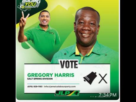The Jamaica Labour Party’s Gregory Harris.