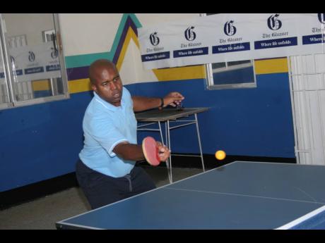 
Hubert Lawrence playing in the Business House Table Tennis competition for the Jamaica Public Service Company at the Gleaner’s office in 2006.