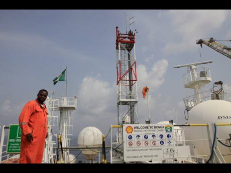A member of Shell staff on the Bonga offshore oil Floating Production Storage and Offloading vessel off the coast of the Niger Delta in Nigeria, on December 26, 2011.