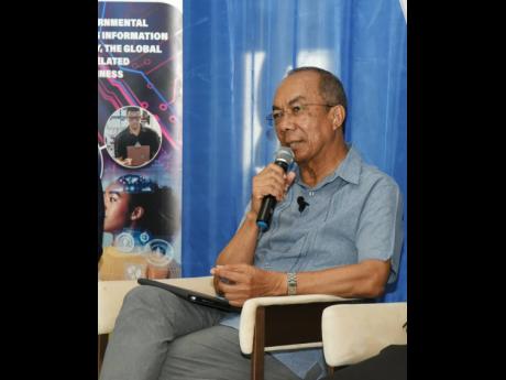 Dr Horace Chang, minister of national security, speaks during the Global Services Association of Jamaica President’s breakfast forum in Montego Bay, St James last Thursday.