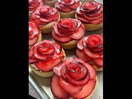 Otaheite apple rosette tarts, one of Barclay’s newest creations. 