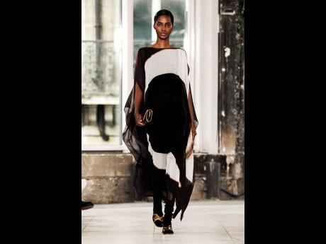 Tami Williams made a double appearance for creative director Albert Kriemler’s Akris fall/winter 2024 collection that was held on Saturday during Paris Fashion Week.
