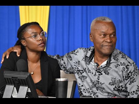 Attorneys Bianca Samuels and Bert Samuels at a press conference following the Privy Council judgment regarding Vybz Kartel and his co-accused. 