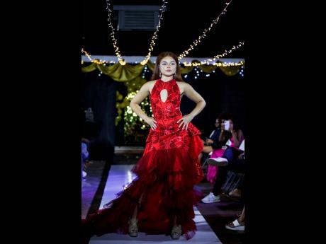 Elegant in red, Endlesz Designz made a stunning statement with every strut.