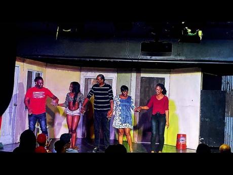 The cast of ‘3rd Street’ take a bow. The play opened at Johnny’s Place in St Andrew. 