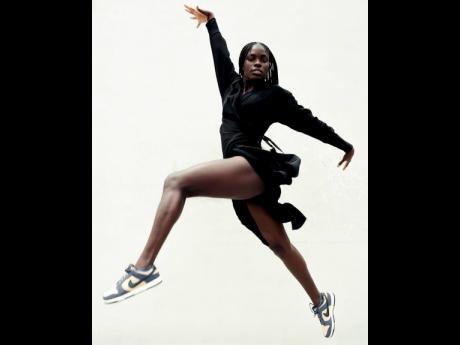 Jeneil Williams goes through her daily fitness routine for the new Estée Lauder make-up campaign.