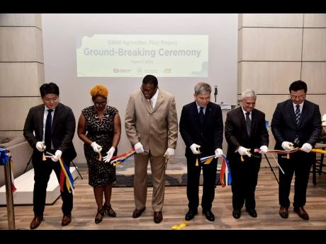 From left: Director Seung Yeun Han of project developer Envelops; Sophia Lewis, of JPS Foundation; Dr Derrick Deslandes, president of CASE; Young Chan Lee, executive vice-president of Korea EWP; Damian Obiglio, chairman of JPS Foundation; and Michael Song,