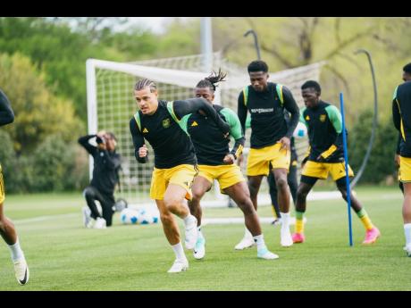 The Reggae Boyz in training ahead of their Concacaf Nations League semifinal against the United States.
