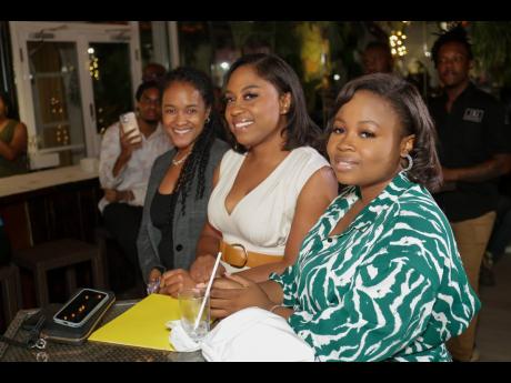From left: Nicole McCalla, marketing team lead, Rubis; Danielle James and Alexandra Levers, directors, DAT Entertainment, at the launch of gospel concert Jerusalem.