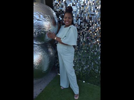 Kiddist Cowans, chief executive officer at Jesse’s Gifts & Décor, jumps into uberchic fashion for the occasion in this celeste colour combination.