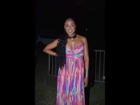 Reggae songbird Alaine stunned in a multicoloured maxi dress, having delivered a soulful performance on the Earth Hour stage.