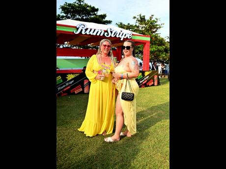 Clarissa Tapper (left) and Jessica Miller came out dressed to impress, matching The Lawn’s cheerful theme.