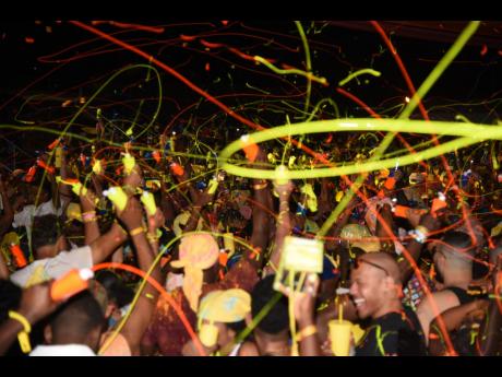 Pain goes airborne at Bacchanal J'ouvert Pain Rave.