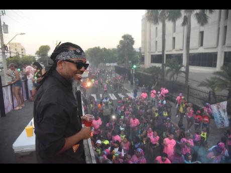 Machel Montano gave a high energy early morning performance at GenXs Immortal’s J'ouvert. 