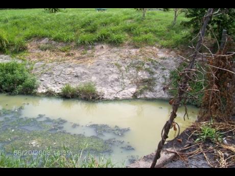 
In this 2008 photo, raw sewage is seen flowing in the main drain from the Can-Cara companies adjacent to the park in the vicinity of Winston Chin’s home in White Water Meadows in Spanish Town, St Catherine.
