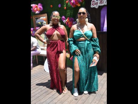 Kandice Whittle Hunte (left) and Tamia Carey rocked cute brunch styles, sporting a mix of sandals and sneakers.