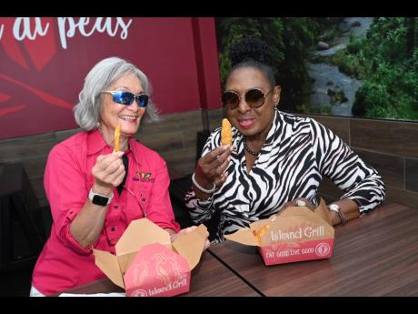 It’s good vibes only for Island Grill’s founder Thalia Lyn and Minister of Culture, Gender, Entertainment and Sport, Olivia ‘Babsy’ Grange, as they indulged in the gastronomic fare.