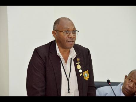 Steve Morris, chief public health inspector for Westmoreland, providing a report on the water crisis during a meeting of the Westmoreland Municipal Corporation on Thursday.