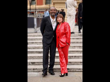 Lenny Henry (left) and Lisa Makin pose for photographers.
