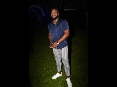 Digital creator Andre Skeen got the blue memo and paired his smooth half-sleeve blue shirt with striped pants.