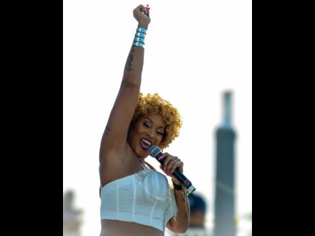 Queen of Soca Alison Hinds delivering a set at the Flag Party aboard the Love and Harmony Cruise 2024.