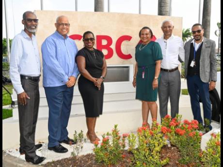 The members of the executive team, including Sam Brathwaite (left), CEO Mark St Hill, Chief Human Resources Officer Janine Billy; Donna Wellington, Brian Clarke and Director of Marketing James Amow.