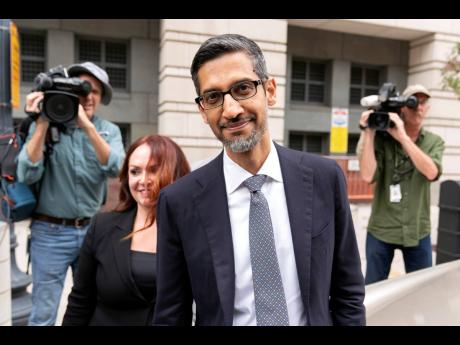 Google CEO Sundar Pichai leaves the federal courthouse in Washington on October 30, 2023.