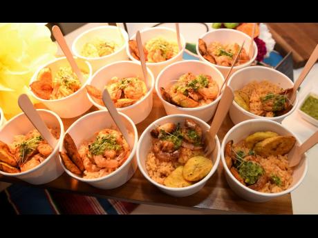 The Mexican rice bowl with tequila lime shrimp, plantain and cilantro chimichurri was one of the night’s most popular offerings.