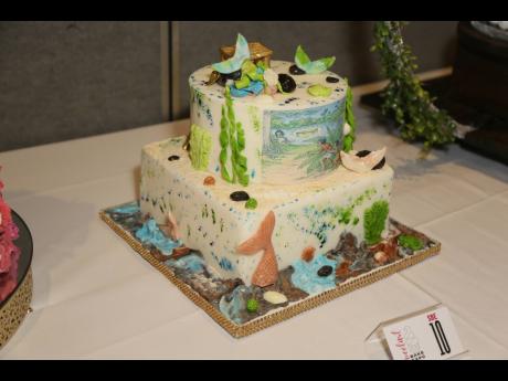 Nordia Hazel told an aquatic story of mermaids with this two-tiered cake.