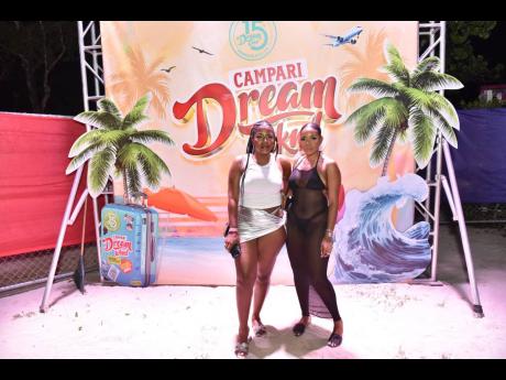 Tasha Reid (left) and her sister Malik Dove came in from Montego Bay for Dirty Crushh in Negril. 