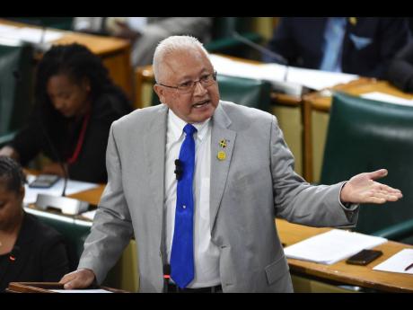 Minister of Justice Delroy Chuck makes a presentation to the House of Representatives during the Sectoral Debate at Gordon House on Tuesday, May 21, 2024.