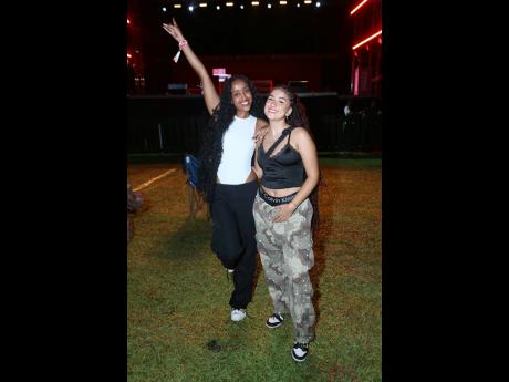 In love with the Jamaican culture, Oshrat Govezé (left) and Odelia Ismailov from Ethiopia had their eyes set on the performances of Bounty Killer and Ne-Yo.
