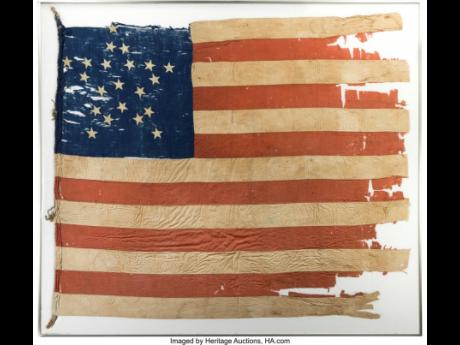 This image provided by Heritage Auctions shows a 21-star US flag. 