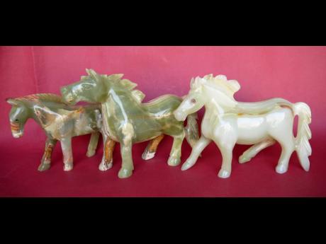Horses carved from onyx