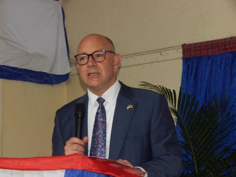 US Embassy’s Public Affairs Officer Michael Lavallee brings greetings from the embassy, at the launch of the  ‘Ring Ding’ video documentary on Friday in Gordon Town. 