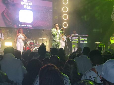 Romain Virgo entertains fans during his set at the Crown Hill Theatre in Brooklyn last weekend. 