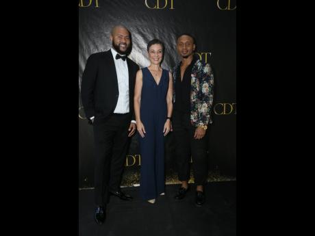 From left: Colin Blackwood; Senator Kamina Johnson Smith, minister of foreign affairs and trade, gala honorary chair and former CDT dancer, and Steven Cornwall, artistic director of the CDT school.